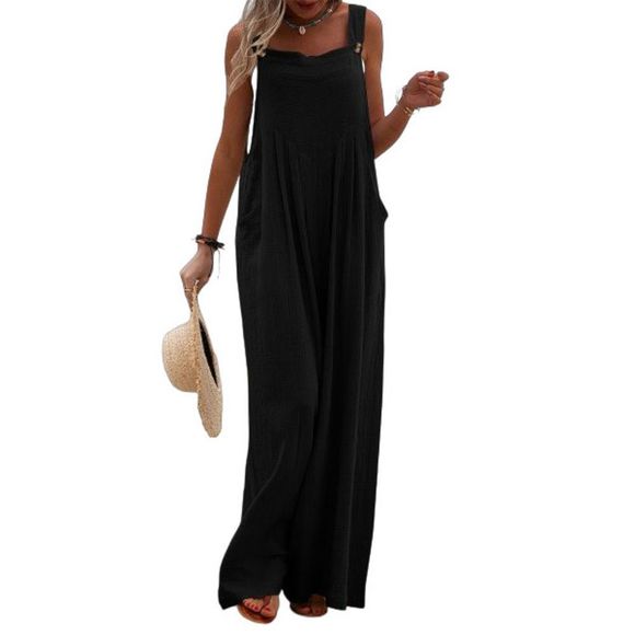 Pantalon Pants - Pantalon Black Pocket Wide-Leg Jumper Size XXL